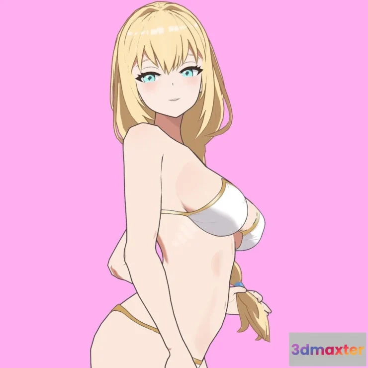 1522124 - PBR Game 3D Models - Anime Female Character In Bikini 3D Model 3D Max