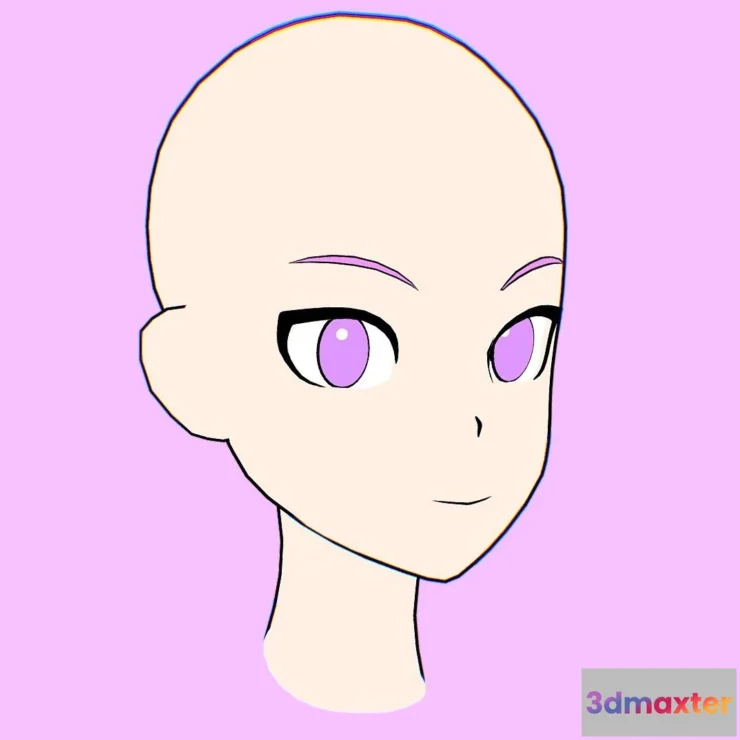 1522144 - PBR Game 3D Models - Anime Head Pratice Free Download 3D Max