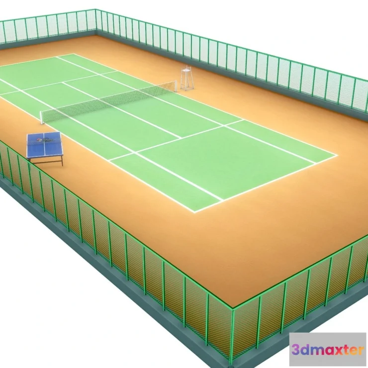 1522150 - PBR Game 3D Models - Anime Tennis Court 3D Max