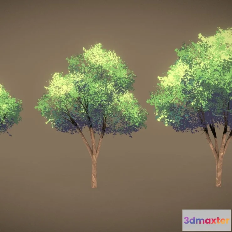 1522156 - PBR Game 3D Models - Anime Trees 3D Max