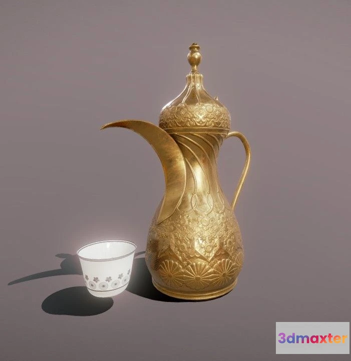 1522178 - PBR Game 3D Models - Arabian Coffee Pot 3D Max