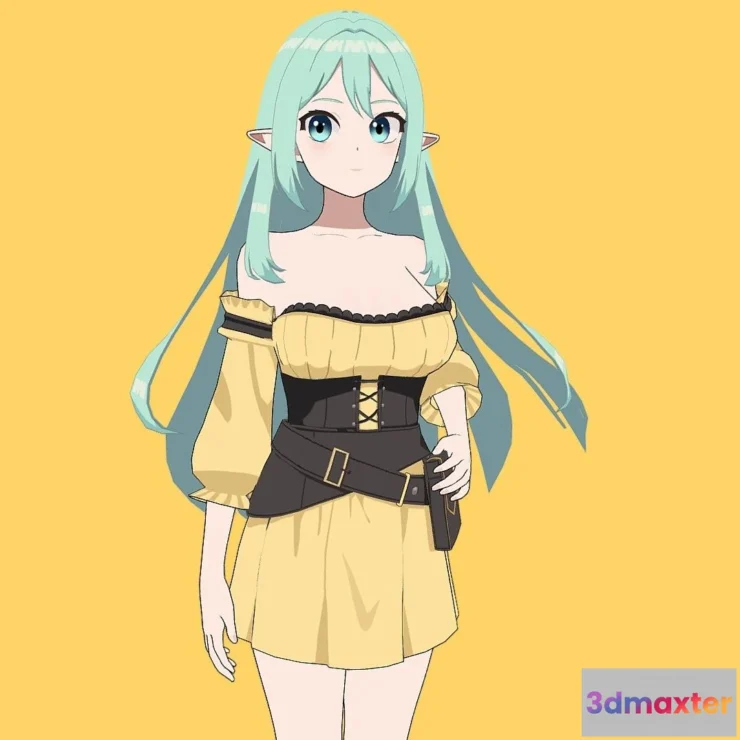 1522196 - PBR Game 3D Models - Aria Luminara Beginner Mage 3D Max