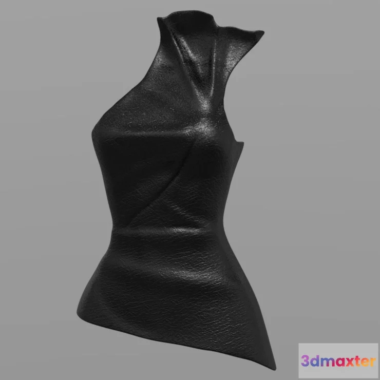 1522216 - PBR Game 3D Models - Asymmetric Leather Top Fashion Design 3D Max