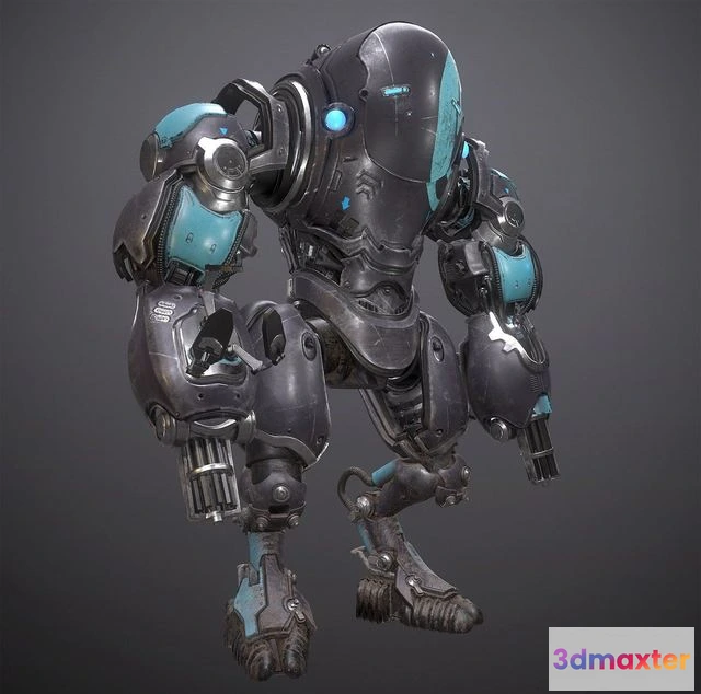 1522322 - PBR Game 3D Models - Black Mech 3D Max