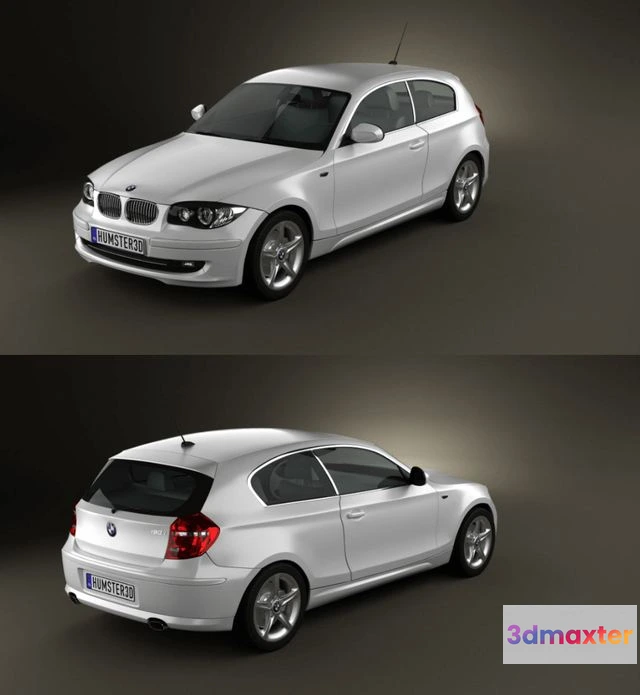 1522348 - PBR Game 3D Models - BMW 1 Series 3-door 2009 3D Max