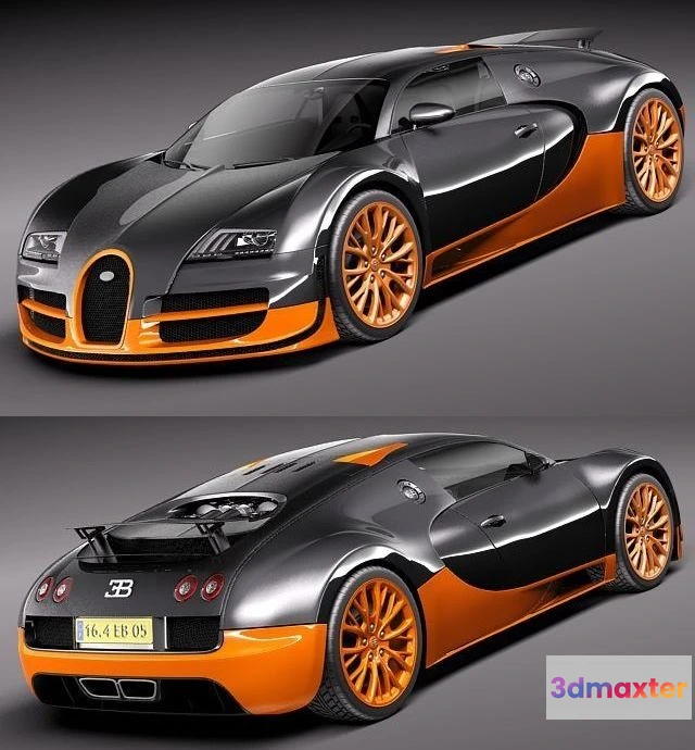 1522436 - PBR Game 3D Models - Bugatti Veyron Super Sport 2012 3D Max