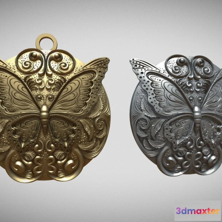 1522456 - PBR Game 3D Models - Butterfly Medallion 3D Max