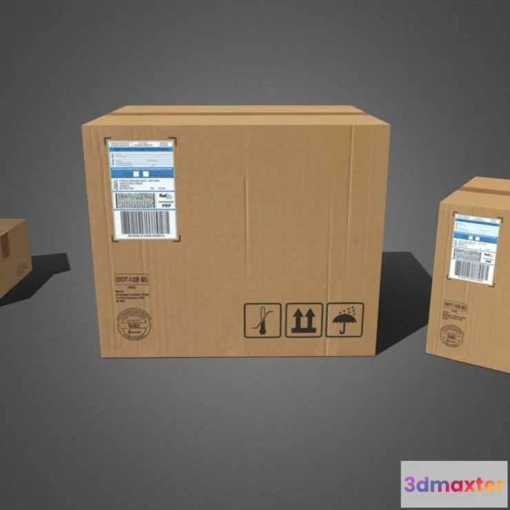 1522484 - PBR Game 3D Models - Cardboard Boxes 3D Max