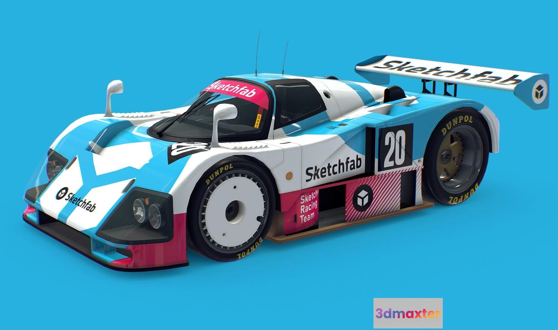 1522496 - PBR Game 3D Models - Cartoon Endurance Car Sketchfab Edition 3D Max