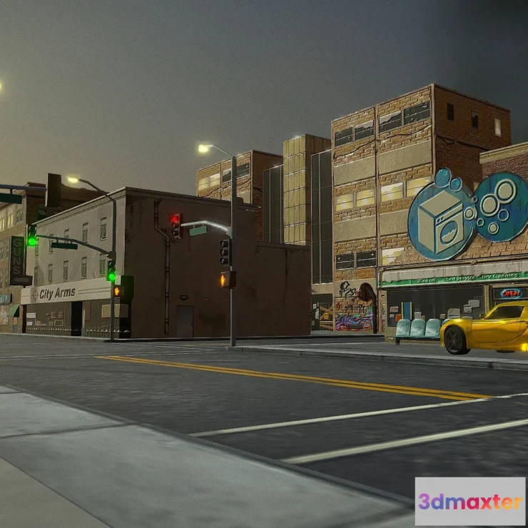 1522518 - PBR Game 3D Models - Ccity Building Set 1 3D Max