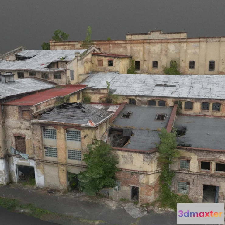 1522526 - PBR Game 3D Models - Cellulose Factory Ruin 3D Max