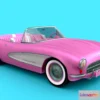 1522552 - PBR Game 3D Models - Chevrolet Corvette 1956 Barbie Car 3D Max