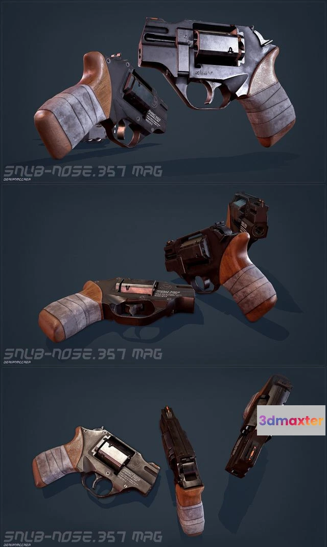 1522556 - PBR Game 3D Models - CHIAPPA SNUB -NOSE 357 MAG 3D Max