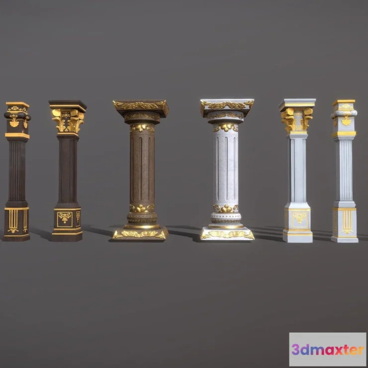 1522574 - PBR Game 3D Models - Classic Pillars Pack 3D Max