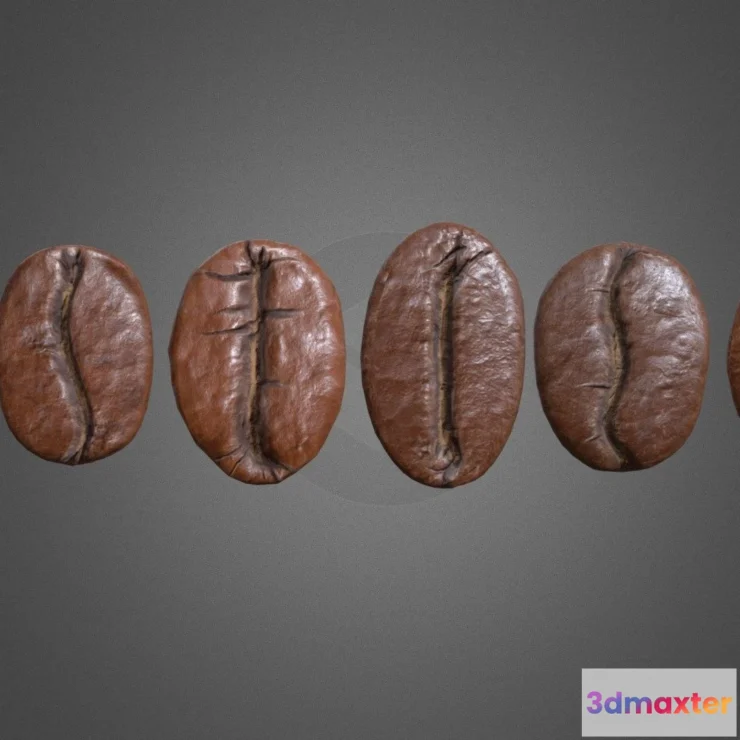 1522586 - PBR Game 3D Models - Coffee Beans Low Poly Pbr 3D Max