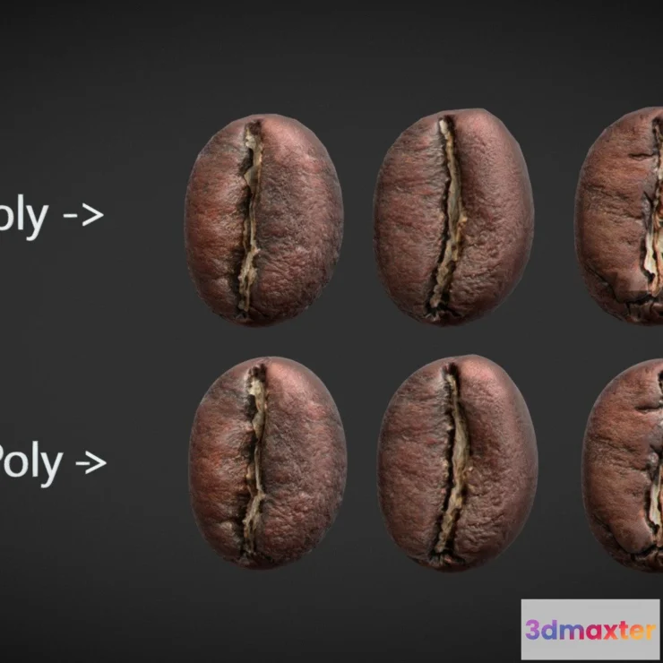 1522588 - PBR Game 3D Models - Coffee Beans 3D Max