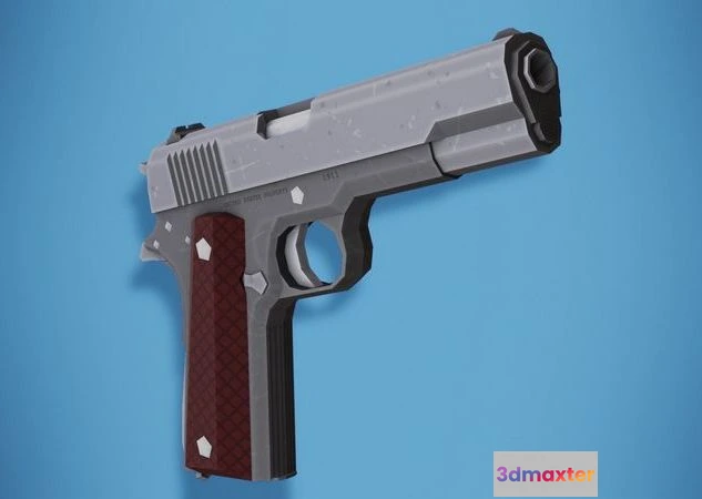 1522596 - PBR Game 3D Models - Colt 1911 Low Poly Stylized 3D Max