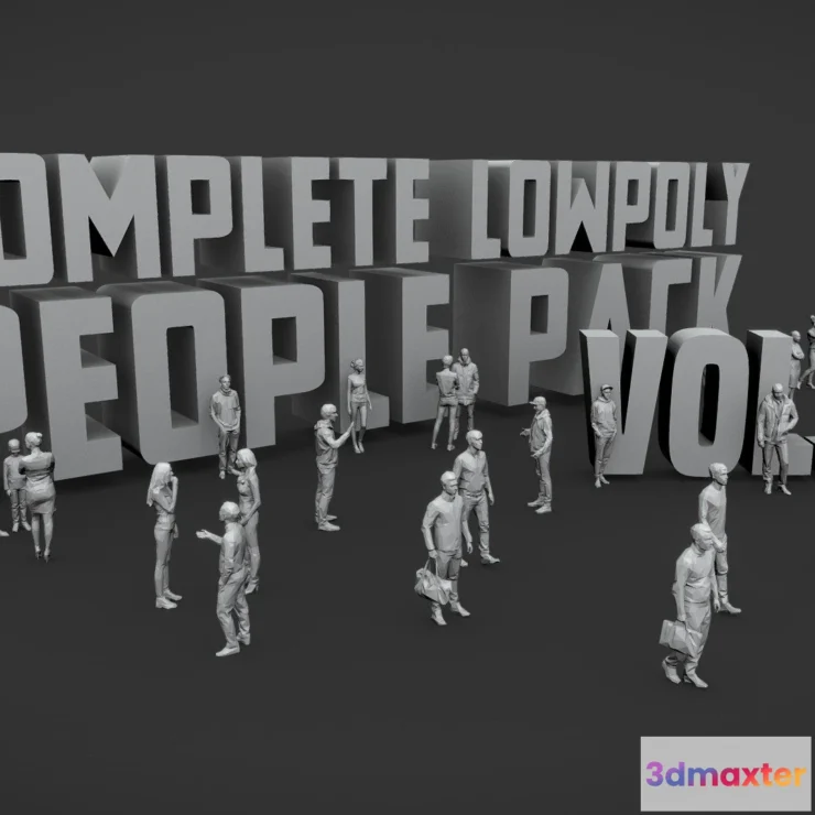 1522604 - PBR Game 3D Models - Complete Lowpoly People Pack Vol2 3D Max
