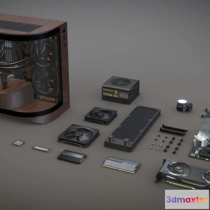 1522606 - PBR Game 3D Models - Computer Parts Built Pc 3D Max