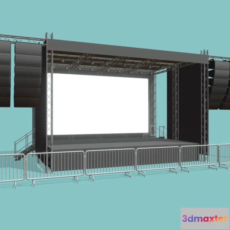 1522612 - PBR Game 3D Models - Concert Stage 1 3D Max