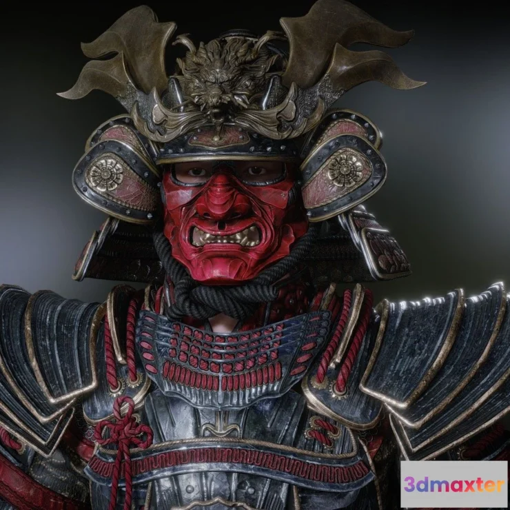 1522642 - PBR Game 3D Models - Crimson Samurai 3D Max