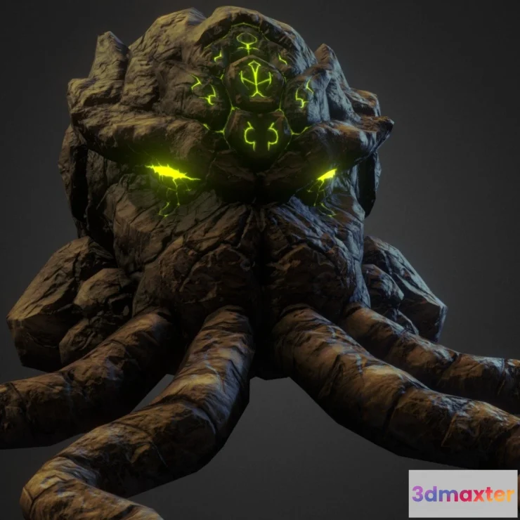 1522654 - PBR Game 3D Models - Cthulhu Rock Head 3D Max