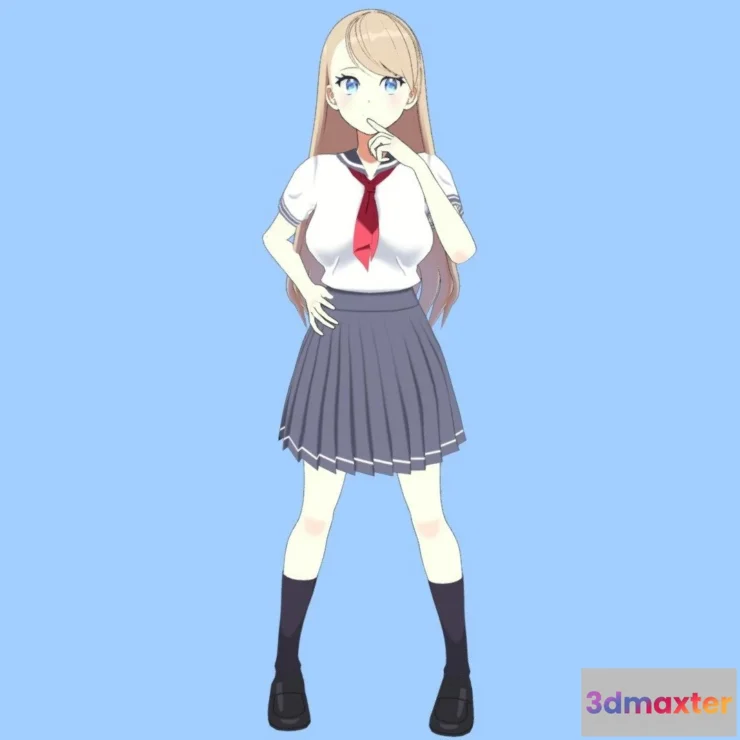 1522666 - PBR Game 3D Models - Cute Student 3D Max