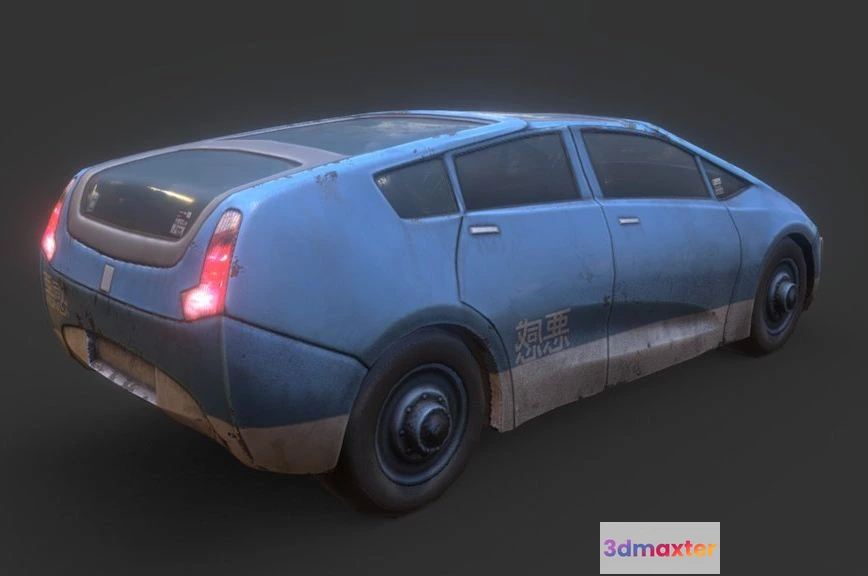 1522672 - PBR Game 3D Models - Cyberpunk Civilian Car 2 3D Max