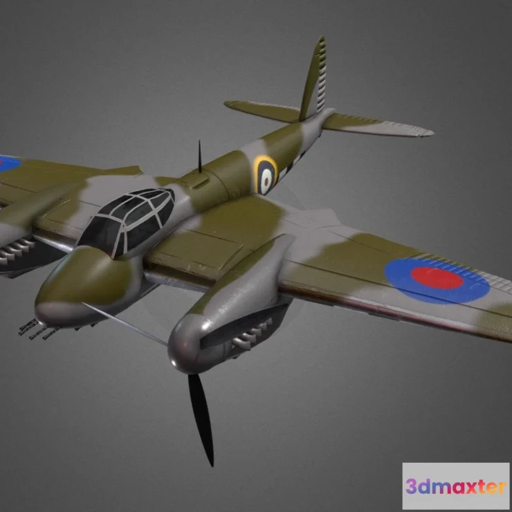 1522686 - PBR Game 3D Models - De Havilland Mosquito 3D Max