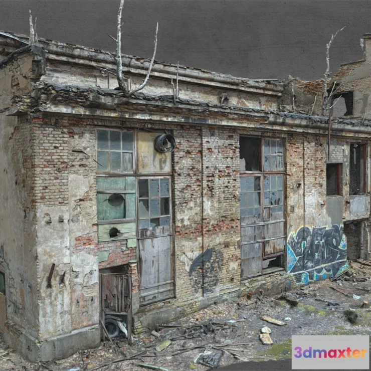 1522702 - PBR Game 3D Models - Derelict Soviet Factory 3D Max