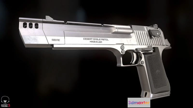1522704 - PBR Game 3D Models - Desert Eagle Chrome 3D Max