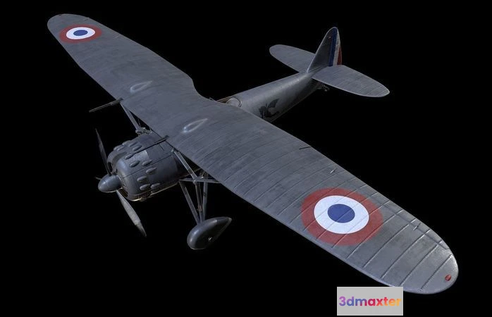 1522706 - PBR Game 3D Models - Dewoitine D372 3D Max