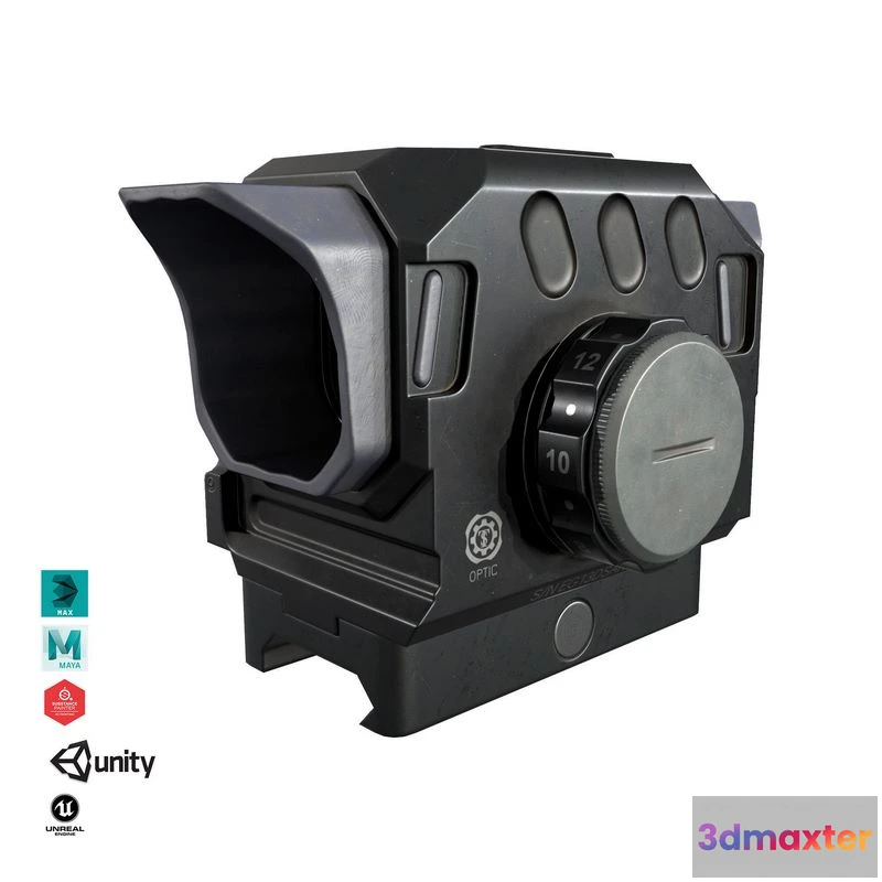 1522710 - PBR Game 3D Models - DI Optical EG1 Red Dot Sight 3D Max