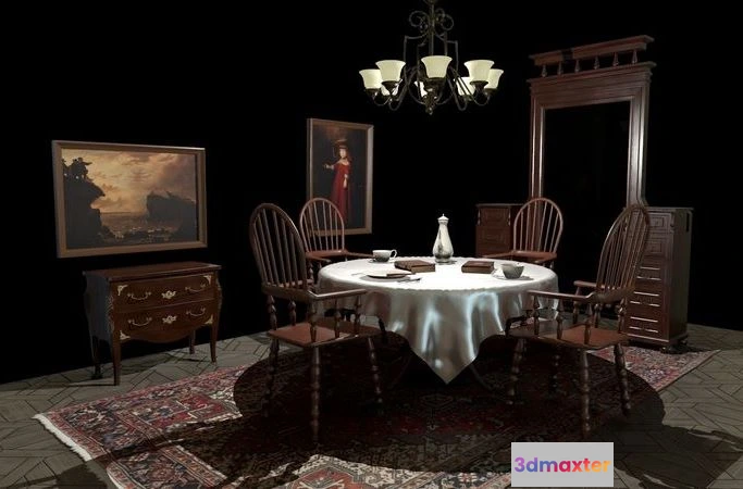 1522716 - PBR Game 3D Models - Dining Room Asset Package 3D Max