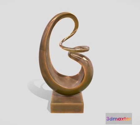 1522748 - PBR Game 3D Models - Abstract Bronze Art Sculpture 17 3D Max