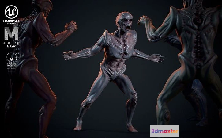 1522764 - PBR Game 3D Models - Alien humanoid 3D Max