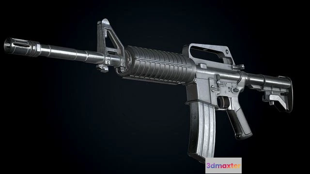1522814 - PBR Game 3D Models - CAR-15 Assault-Rifle Worn 3D Max