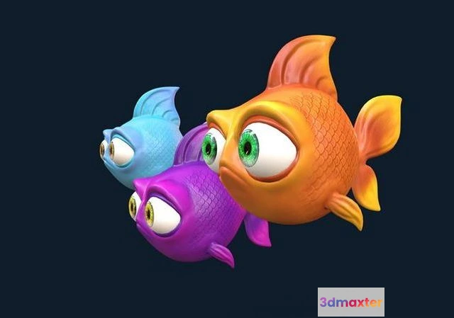 1522816 - PBR Game 3D Models - Cartoon Fish 3D Max