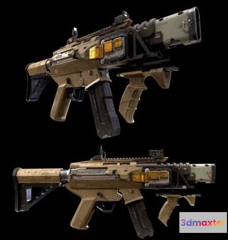 1522852 - PBR Game 3D Models - Cyberpunk SMG 3D Max