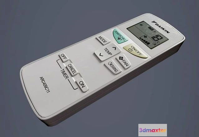 1522856 - PBR Game 3D Models - Daikin Air Conditioning Remote 3D Max