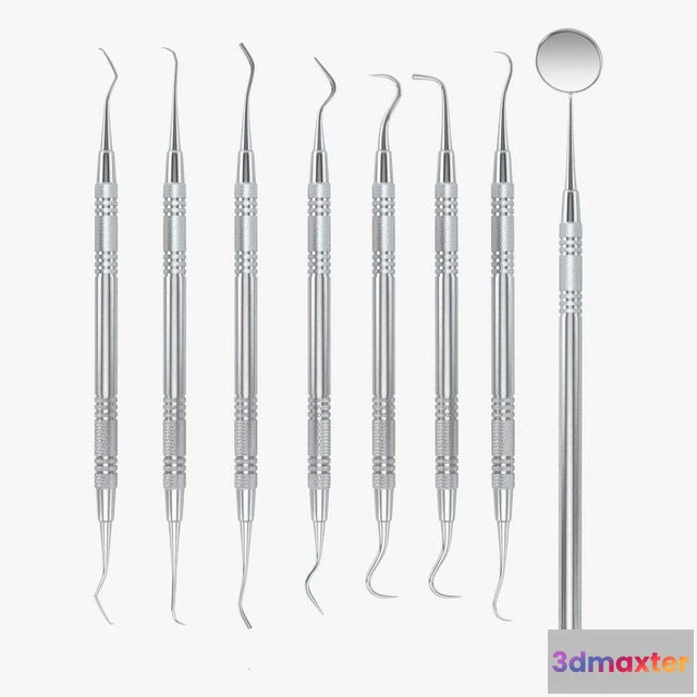 1522870 - PBR Game 3D Models - Dentist Pick Set 3D Max