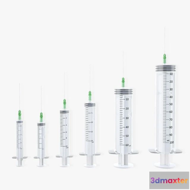 1522880 - PBR Game 3D Models - Disposable Syringe Set 3D Max
