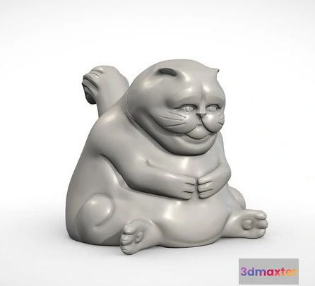 1522956 - PBR Game 3D Models - Fat Cat 3D Printable 3D Max