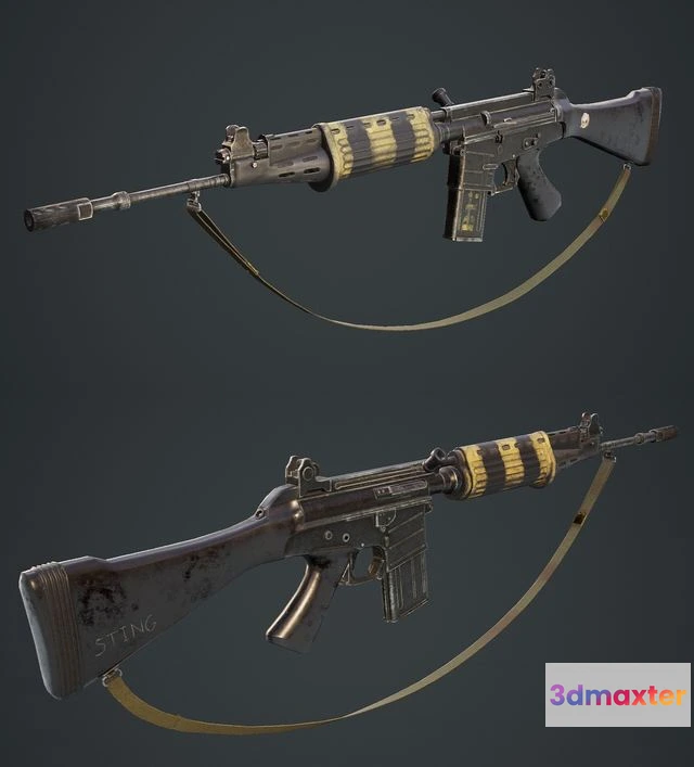 1522988 - PBR Game 3D Models - FN CAL Assault Rifle 3D Max