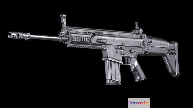 1522990 - PBR Game 3D Models - FN SCAR 17S Worn 3D Max