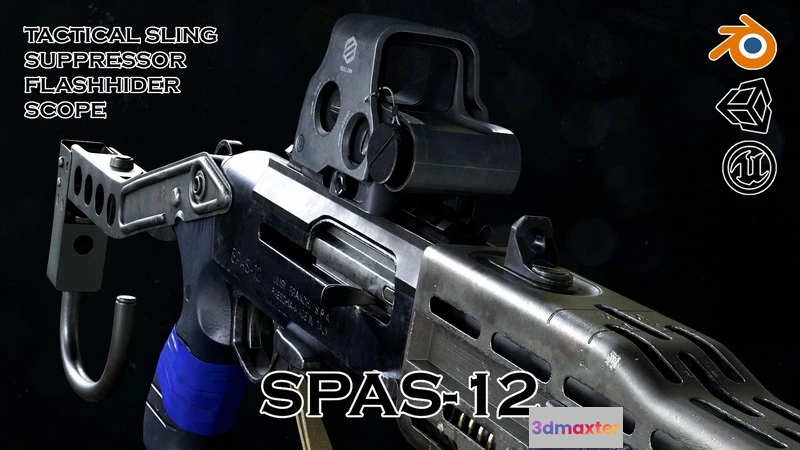 1523004 - PBR Game 3D Models - FPS SPAS-12 3D Max