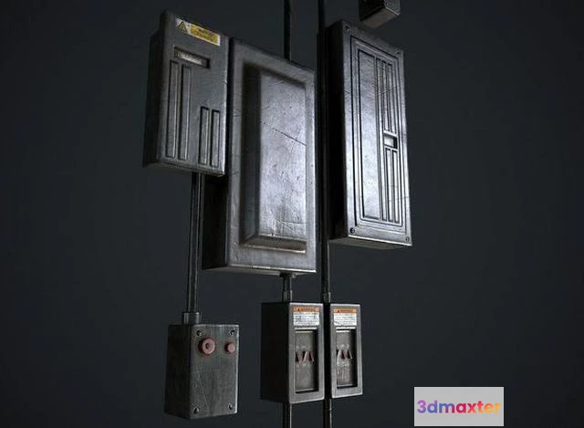 1523012 - PBR Game 3D Models - Fuse Box Electrical Panel 3D Max