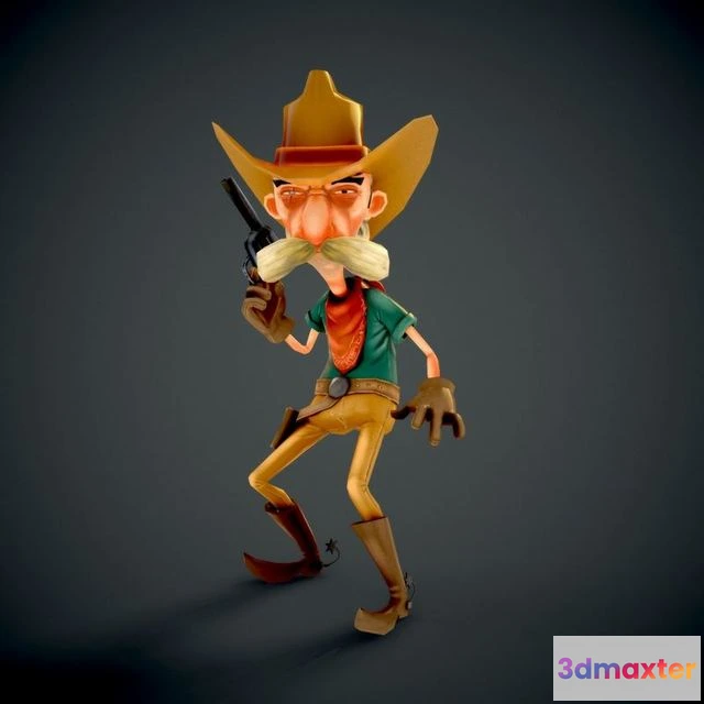 1523018 - PBR Game 3D Models - Game Ready Cowboy 3D Max
