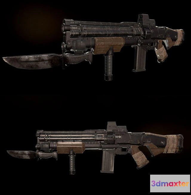 1523020 - PBR Game 3D Models - Gatling Shotgun 3D Max