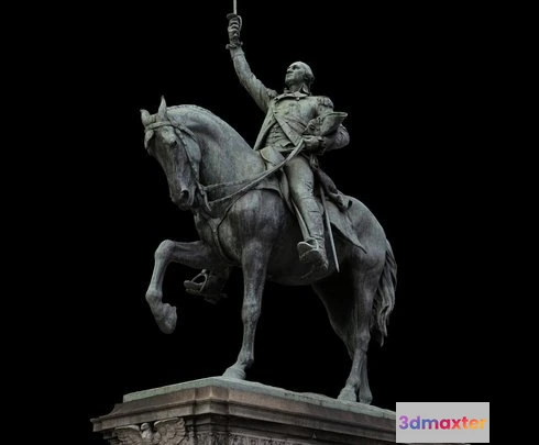 1523022 - PBR Game 3D Models - George Washington (Equestrian Statue) 3D Max
